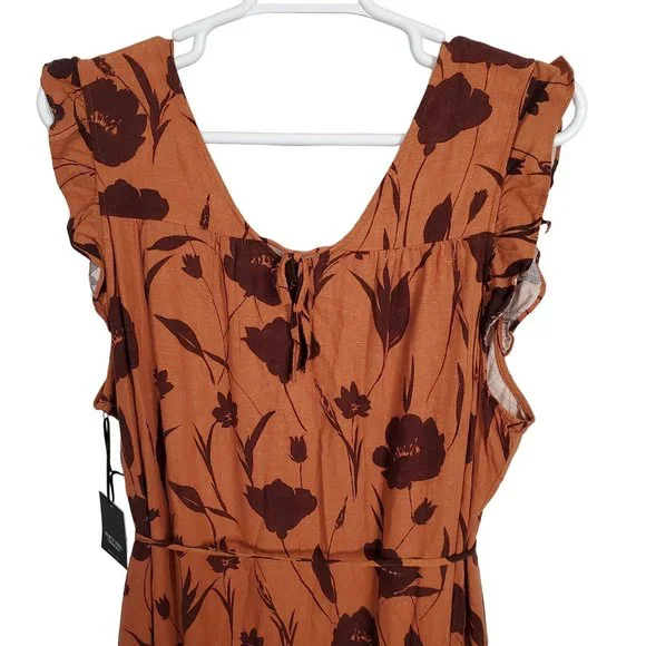 Simply Vera Wang NWT Sz 2X Dress Rayon Linen Tiered Ruffle Skirt Lined Maxi Full - Picture 6 of 16